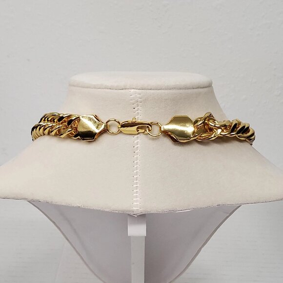 Authentic Louis Vuitton Padlock w/unbranded Cuban Style 18k Gold Plated Chain - Picture 4 of 15